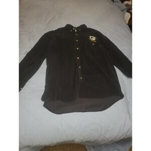 Vintage Green Bay Packers Long Sleeve Black Shirt by Dynasty size XL 100% cotton